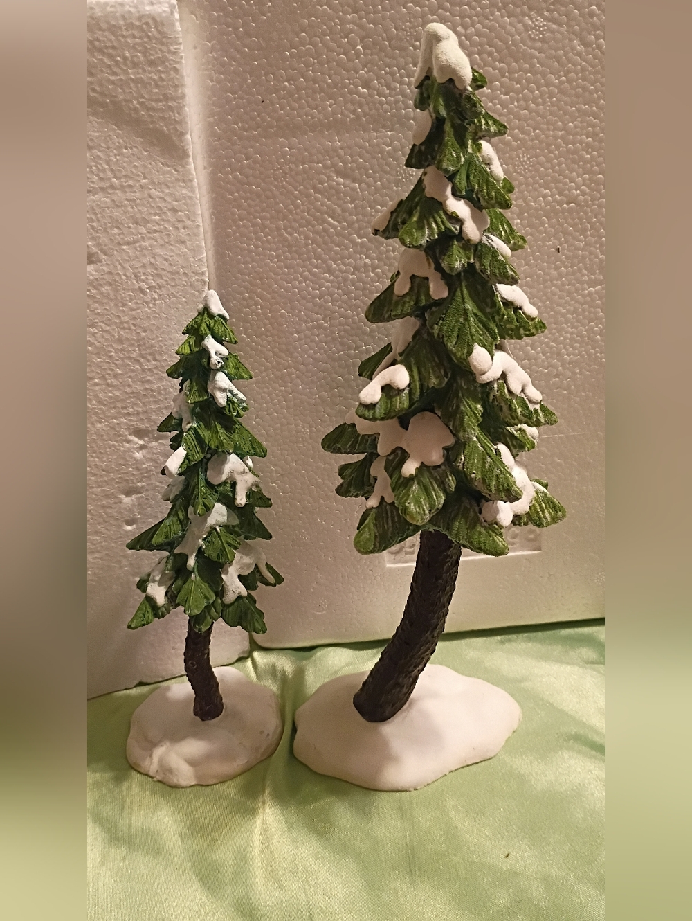 Department 56 Village Pine Trees Set of 2 Hand-Painted Replacement Flock